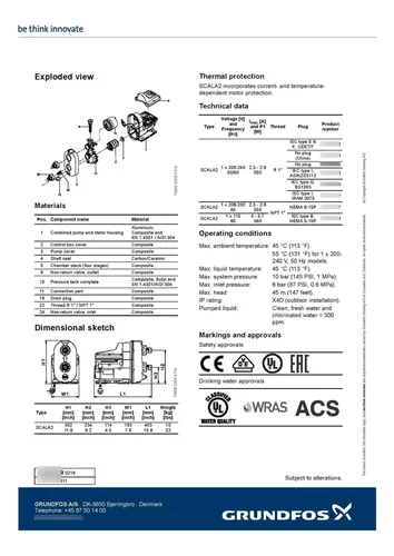 Bomba Grundfos Scala2 3-45 Avcbdf 1x115v 60hz