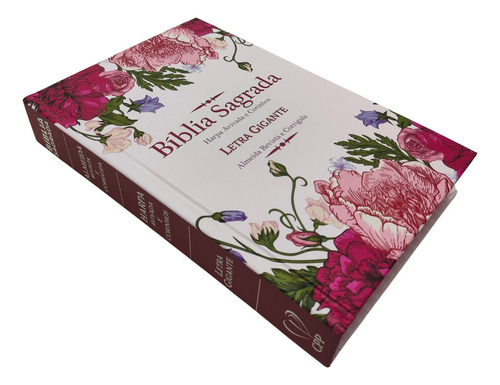 Bíblia Sagrada Rc Letra Gigante Com Harpa E Corinhos Capa Dura Floral Rosa Com Índice Lateral