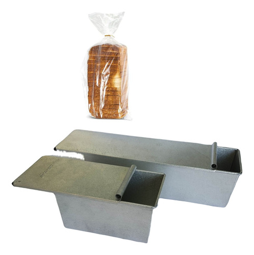 Paq Molde Pan De Caja Con Tapa Panque Barra Grande Uso Rudo