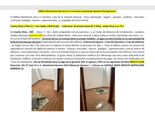 Imagen 9 de 14 de Alquiler De Cuartos En San Juan De Lurigancho (wifi Gratis)