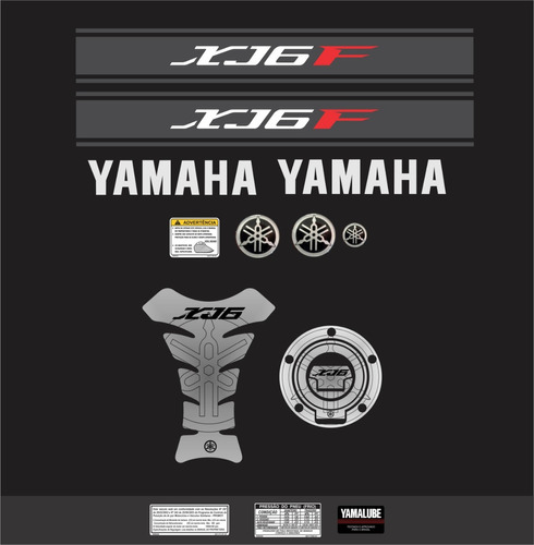 Adesivos + Tank Pad Resinado Moto Yamaha Xj6f 2011 Ca-13601