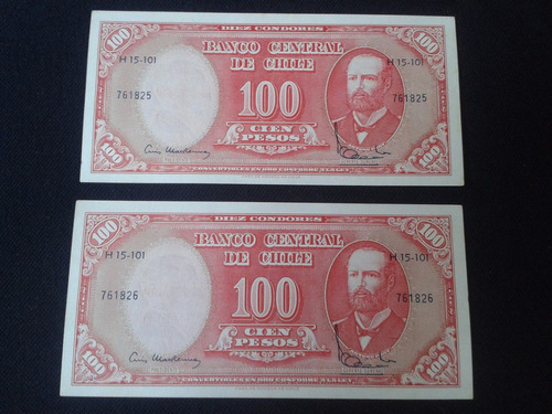 Dos Billetes Chile Mackenna Ibañez Correlativos