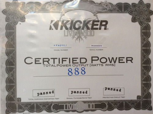 Amplificador Kicker Kxa800.1 Clase D 800w Rms Con Epicentro