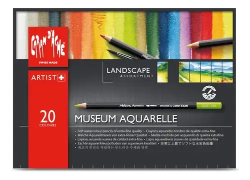 Lápis de Cor Aquarela Caran d'Ache Museum Landscape, Pack com 20