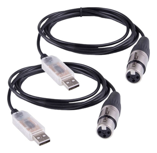 - M Adaptador De Interfaz Usb A Dmx De 2 Piezas Led Dmx512