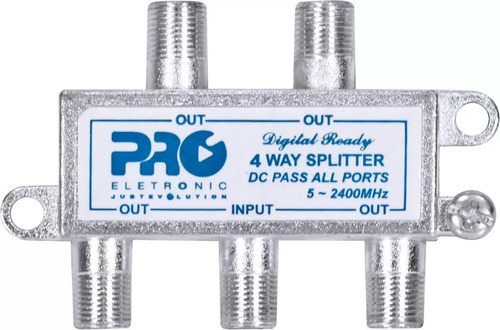 Divisor De Sinal Pro Eletronic 1x4 Antena Tv Alta Frequência