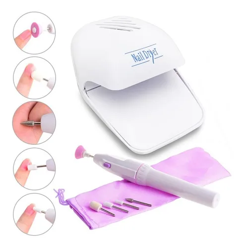 Kit Manicura Completo Secador De Uñas + Torno Acrílicas Ero