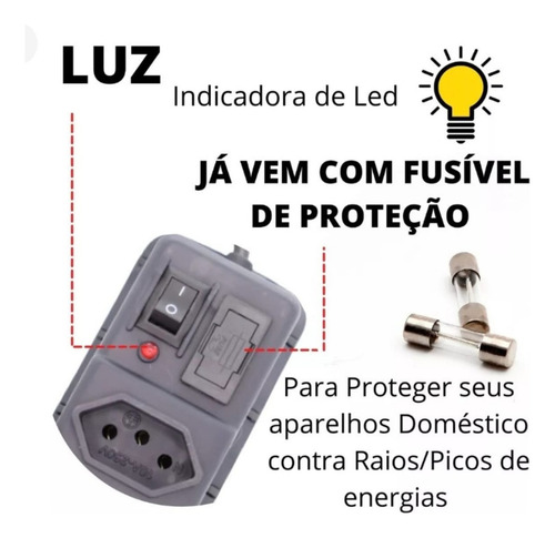 Filtro De Linha Extensão De Tomadas Régua Eletrica 4 Tomadas Fiolux