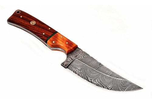 Cuchillo De Caza Acero Damasco Randy Knives + Funda De Cu...