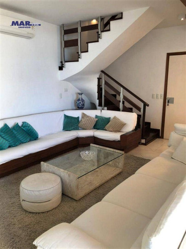 Imagem 6 de 26 de Apartamento À Venda No Guarujá, Na Praia Das Pitangueiras, Calçadão, Vista Mar, 02 Vagas De Garagem. - Ap11309