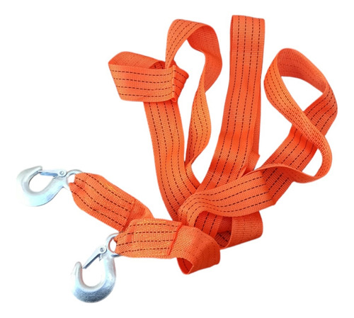 Linga De Remolque Cinta Plana 3 Toneladas 4 Mts Con Ganchos Color Naranja