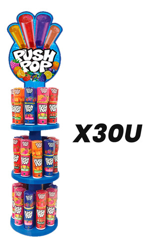 Chupetín Push Pop Fruta X 30un Con Exhibidor - Don Ignacio