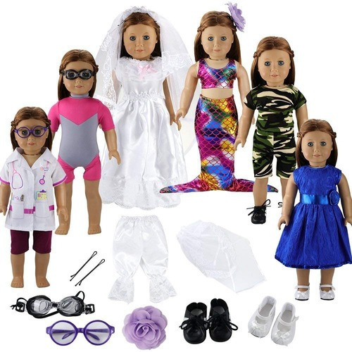 Barwa 12 Piezas 18 Inch American Girl Doll Ropa Y Accesorio