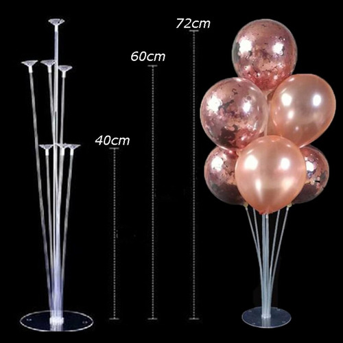 Base Soporte Con 7 Varillas Porta Globo Mesa Cotillón Cumple