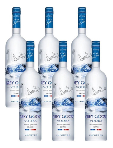 Caja De 6 Vodka Grey Goose 750 Ml Sabor Natural