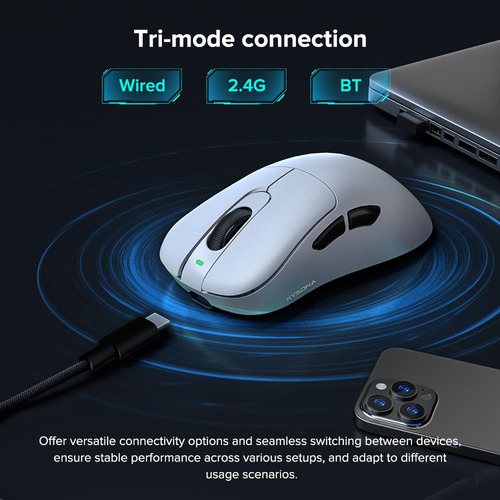 Gaming Mouse Kysona Mars Se 24000 Dpi 57g 150h Battery White