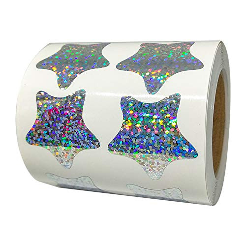 Metallic Star Shape Foil Sticker Labels - 500 Giltter Star S