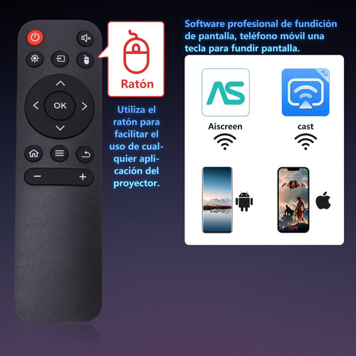 Casa de los Deseos Proyector Android Wifi HY300 Plus Portatil Mini Smart Tv 4k 1080p Led con 2 Gamepads y más de 20000 Juegos Proyectores Profesional para Celular PC TV stick