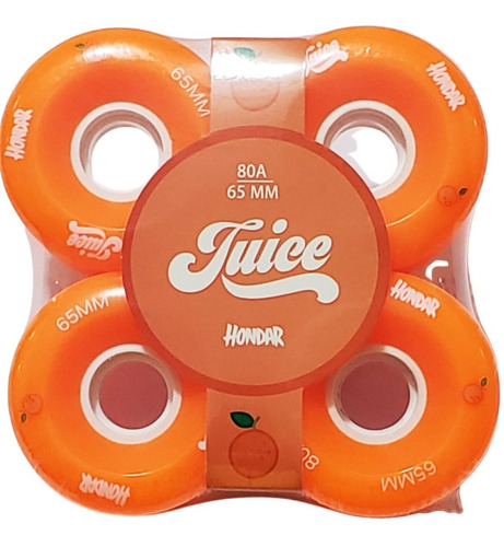 Roda Longoboard  Hondar Juice 65mm  80a Laranja Freestyle