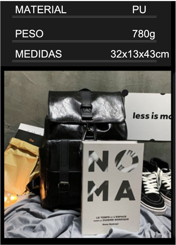 Imagen 7 de 9 de Mochila De Ecocuero Grande #8618