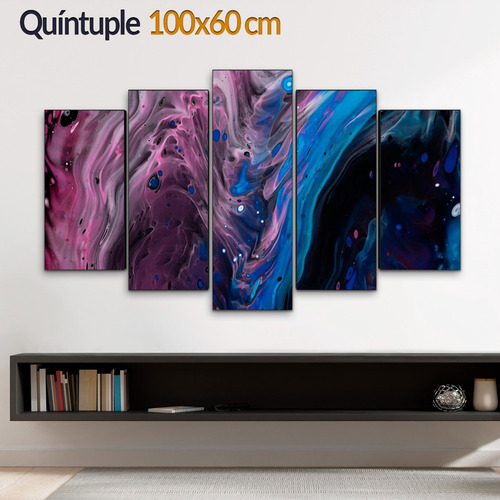 Cuadro Decorativo Moderno Colores Minimalista Jd-0323 G Quíntuple 100x60 Cm Sin Marco