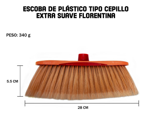 24 Escoba Cepillo Pisos Finos Florentina Pf Perico C/ Bastón