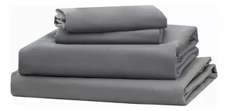 Juego De Sábanas Queen Size Ultra Suave 4piezas Anti-ácaros Diseño de la tela Gris claro