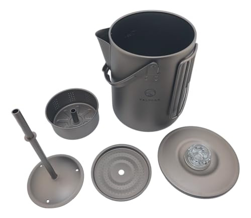 Cafetera Con Percolador De Titanio Valtcan, 1,5 L, Filtro Br