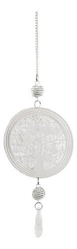 Tira Llamador De Ángeles Colgante Árbol Metal Deco Color Blanco