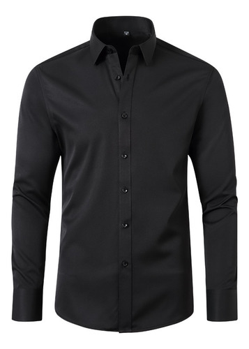 Camisa De Hombre Elástica Slim Fit Fina Sin Planchado