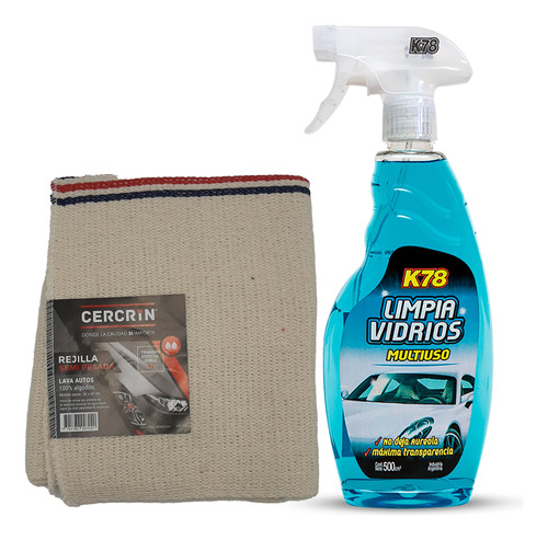 Kit Limpia Vidrios Auto Multiuso Hogar Rejilla 