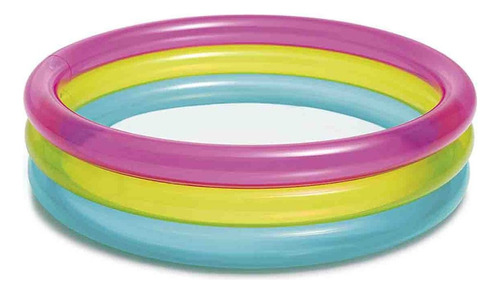 Alberca inflable redondo Intex 57104 63L rosa y amarilla y azul caja