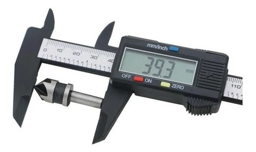 Imagen 5 de 8 de Calibre Digital Fibra De Carbono Lcd 150mm Estuche Visor