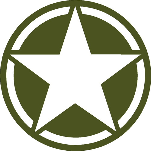 Prosticker 1114 (uno) 4  Militar Series Army Star Mash Decal