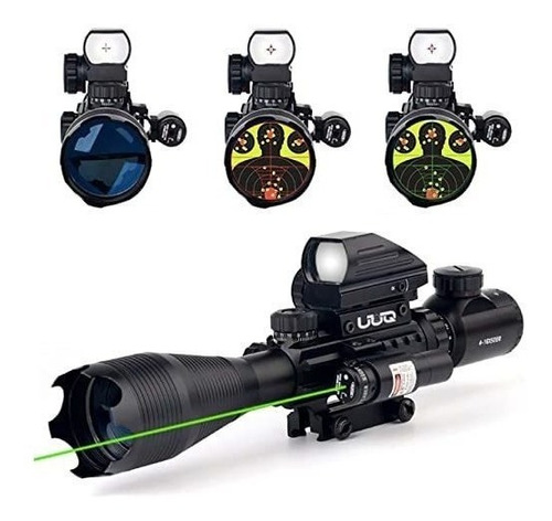 Uuq 4-16x50 Tactical Rifle Scope Red/green Illuminated Range