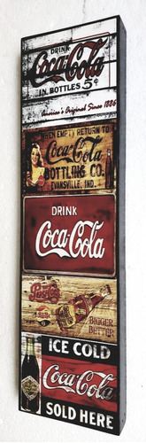 Coca Cola Placas Vintage Cuadro Cartel 12 X 46 Cm