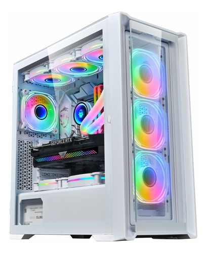 Gabinete Gamer Kronos White Ice 360°  E-atx, Vidrio Templad