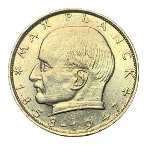 Moneda Alemania 2 marcos Año 1967 Km# 116 Max Planck