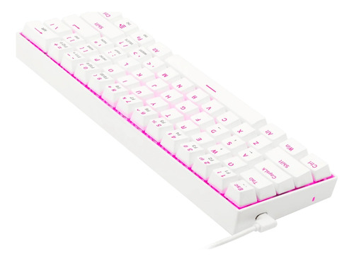 Imagen 6 de 9 de Teclado Mecánico Redragon Dragonborn White Led Rosa Sw Brown