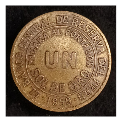 Perú 1 Sol De Oro 1959 Mb Km 222