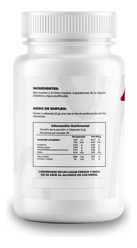 Myo Y D-chiro Inositol 240 Cápsulas Sabor Sin Sabor