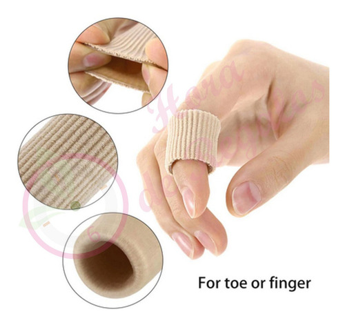 Protector D Dedo Tubo Anillo En Silicona Tela Cortar Medida Color Beige Tamaño de la plantilla Talle 2