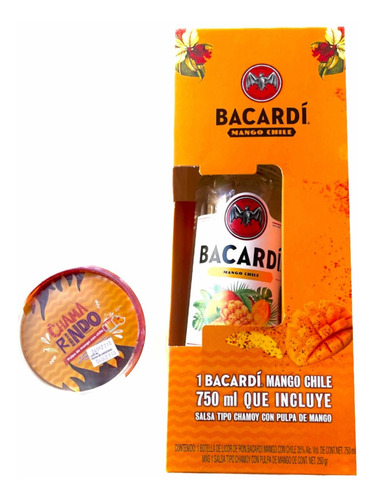 Ron Bacardi Mango Chile 750 Ml + Salsa Chamoy Y Pulpa Mango