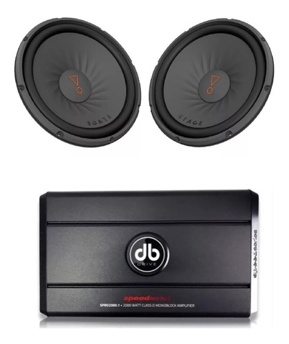 Paquete 2 Woofer Jbl 12+ Amplificador Clase D Db Drive