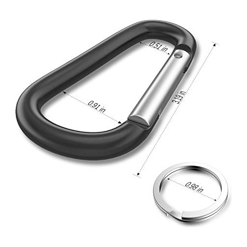 Sprookber Mosquetón De Aluminio De 3 Pulgadas, Anillo En D,
