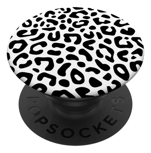 Popsockets Intercambiabl Estampado Leopardo Blanco Negro