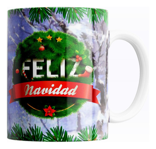 Taza De Café Pikachu Anime Pokemon Feliz Navidad 325ml