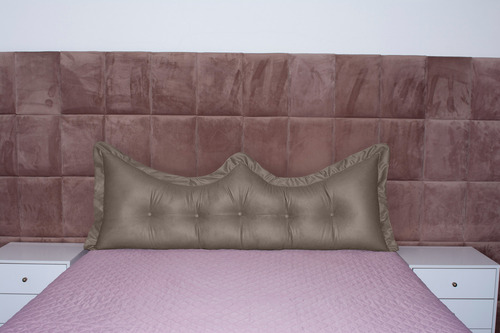 Almofada Encosto Coroa Queen 160 Cm Marrom Lisa