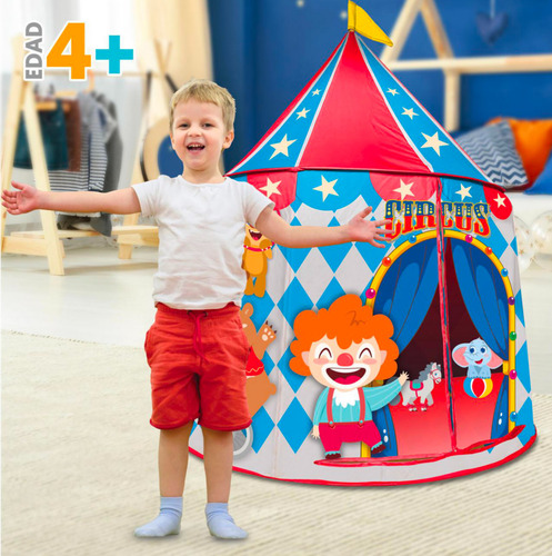 Casa De Campaña Infantil Circo Con Luces Apache En Caja Azul (Usado)