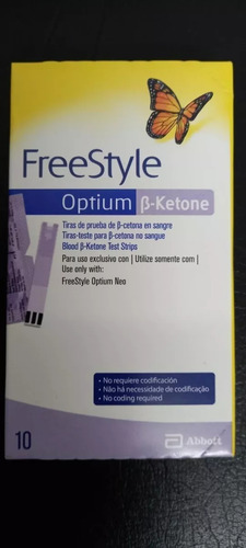 Tiras Freestyle Optium Para Cetonas Ketone Caja X10 Unidades Rosa